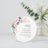 ピンクモダンフローラ水彩開花ブライダルシャワー 招待状 (スタンド正面)