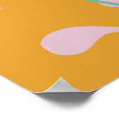 ピンクモダンフローラ熱帯抽象芸術シンプルアート ポスター (角)