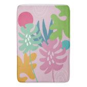 ピンクモダンフローラ熱帯抽象芸術シンプル バスマット (正面縦)