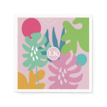 ピンクモダンフローラ熱帯自然ガーリーボー