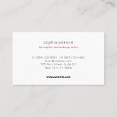 ピンクモダンフローラ白黒ストライプサロン 名刺 (裏面)