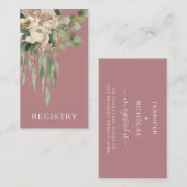 ピンクモダンフローラ結婚の登録簿 エンクロージャーカード (正面/裏面)