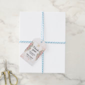 ピンクモダンフローラ結婚ズ ギフトタグ (より糸付き)