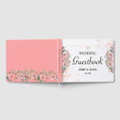 ピンクモダンフローラ結婚ズ ゲストブック (全面)