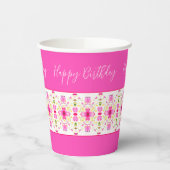 ピンクモダンフローラ設計者 紙コップ (左)