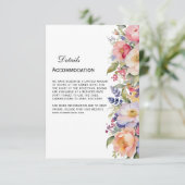 ピンクモダンフローラ詳細ムスリム招待状 エンクロージャーカード (スタンド正面)