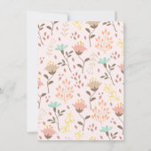 ピンクモダンフローラ誕生日招待状 招待状 (裏面)