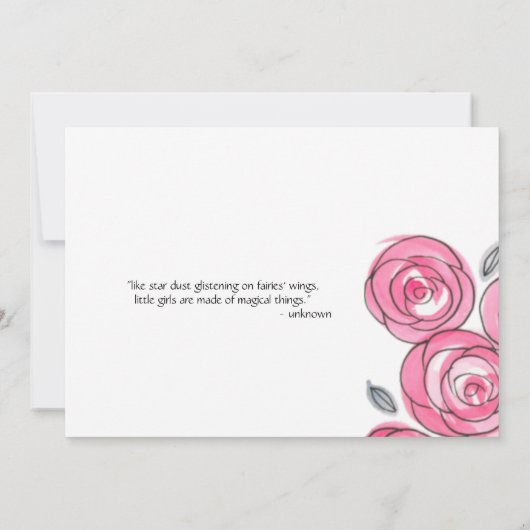 ピンクモダンフローラ誕生発表 案内状 (裏面)