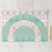 ピンクモダンフローラ25ピースランチョンマットセット ペーパーパッド (インサイチュ)