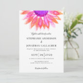 ピンクモダンフローラQRコー結婚ド 招待状 (スタンド正面)