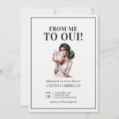 ピンクモダンブライダルシャワーアフリカ系アメリカ人 招待状 (正面)