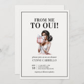 ピンクモダンブライダルシャワーアフリカ系アメリカ人 招待状 (正面/裏面)