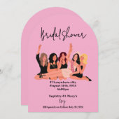 ピンクモダンブライダルシャワー招待状 招待状 (正面/裏面)