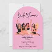 ピンクモダンブライダルシャワー招待状 招待状 (正面)