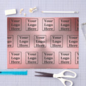 ピンクモダンブラシ仕上げメタルここにロゴを見る 薄葉紙 (クラフト)