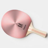 ピンクモダンブラシ仕上げメタルルック名&モノグラム 卓球ラケット (横)