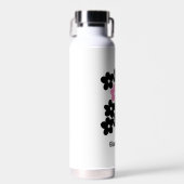 ピンクモダンブラックフローラ ウォーターボトル (正面)