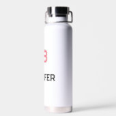 ピンクモダンブラックプレイヤー名ジャージー番号スポーツ ウォーターボトル (背面)