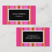 ピンクモダンブラックミニマルフェミニンプロフェッショナル 名刺 (正面/裏面)
