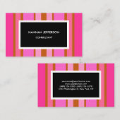 ピンクモダンブラックミニマルフェミニンプロフェッショナル 名刺 (正面/裏面)