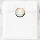 ピンクモダンブラック金ゴールド体バターラベル ラウンドシール (バッグ)