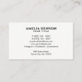 ピンクモダンブルーウォーターストライプカラー 名刺 (裏面)