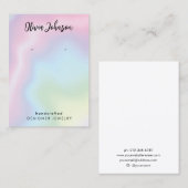 ピンクモダンブルーグリーンジュエリーイヤリングディスプレイ 名刺 (正面/裏面)