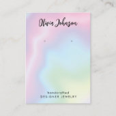 ピンクモダンブルーグリーンジュエリーイヤリングディスプレイ 名刺 (正面)