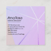 *~*ピンクモダンブルージオメトリックバラゴールドフォイル スクエア名刺 (裏面)