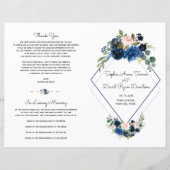 ピンクモダンブルーフローラネイビーブルーダイヤモンドプログラム (正面)