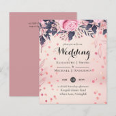 ピンクモダンブルーフローラ結婚ズ (正面/裏面)