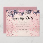 ピンクモダンブルーフローラ結婚ズ (正面/裏面)