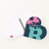 ピンクモダンブルーライトティール（緑がかった色）かわいいノート ノートブック (内部)