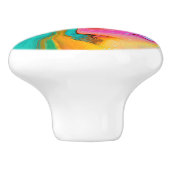 ピンクモダンブルー抽象芸術水の色をパーソナライズ セラミックノブ (側面)