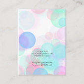 ピンクモダンブルー気泡イヤリング表示カード 名刺 (裏面)