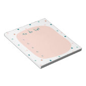 ピンクモダンブルー水玉模様To Doリスト団体や組織 ノートパッド (アングル)
