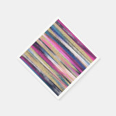 ピンクモダンブルー金ゴールドグリッターブラシストロ絵を描ーク スタンダードカクテルナプキン (角)