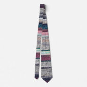 ピンクモダンブルー金ゴールドグリッターブラシストロ絵を描ーク ネクタイ (裏面)