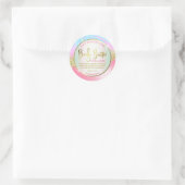 ピンクモダンブルー金ゴールドグリッター体バターラベル ラウンドシール (バッグ)