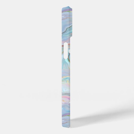 ピンクモダンブルー金ゴールド大理石の渦パターン Case-Mate iPhoneケース (裏面 / 右)