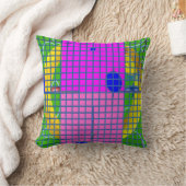 ピンクモダンブロック クッション (ブランケット)