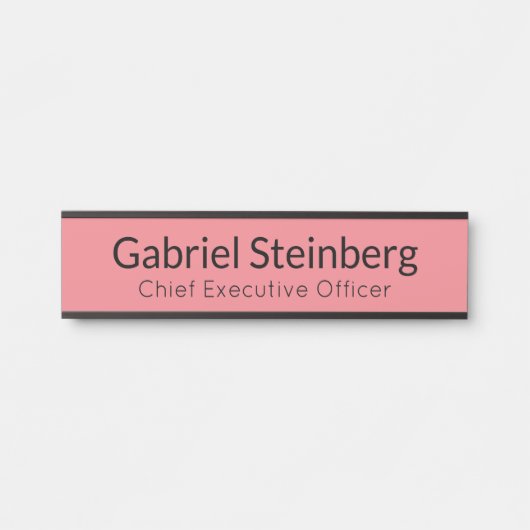 ピンクモダンプロフェッショナルオフィスドアの看板 サインプレート (正面)