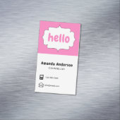 ピンクモダンプロフェッショナルカウンセラー マグネット名刺 (インサイチュ)