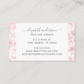 ピンクモダンプロフェッショナル植物台本名 名刺 (裏面)