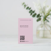 ピンクモダンプロフェッショナルQRコードLinkedIn 名刺 (スタンド正面)