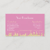 ピンクモダンベージュテクスチャプリント爪、 ネイルスタジオ爪、 ネイル 名刺 (裏面)