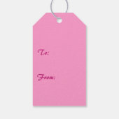 ピンクモダンペパーミントのクリスマスツストライプリー ギフトタグ (裏面)