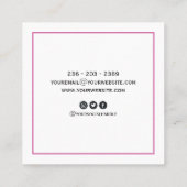 ピンクモダンホロ スクエア名刺 (裏面)