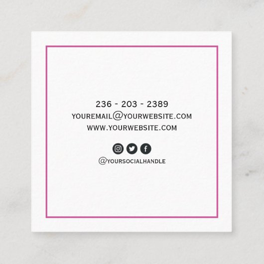 ピンクモダンホロ スクエア名刺 (裏面)