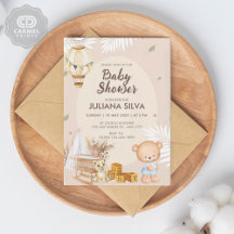 ピンクモダンホワイトテディベアフローラデザイン